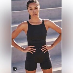 FP Movement Good Karma high neck short onesie.